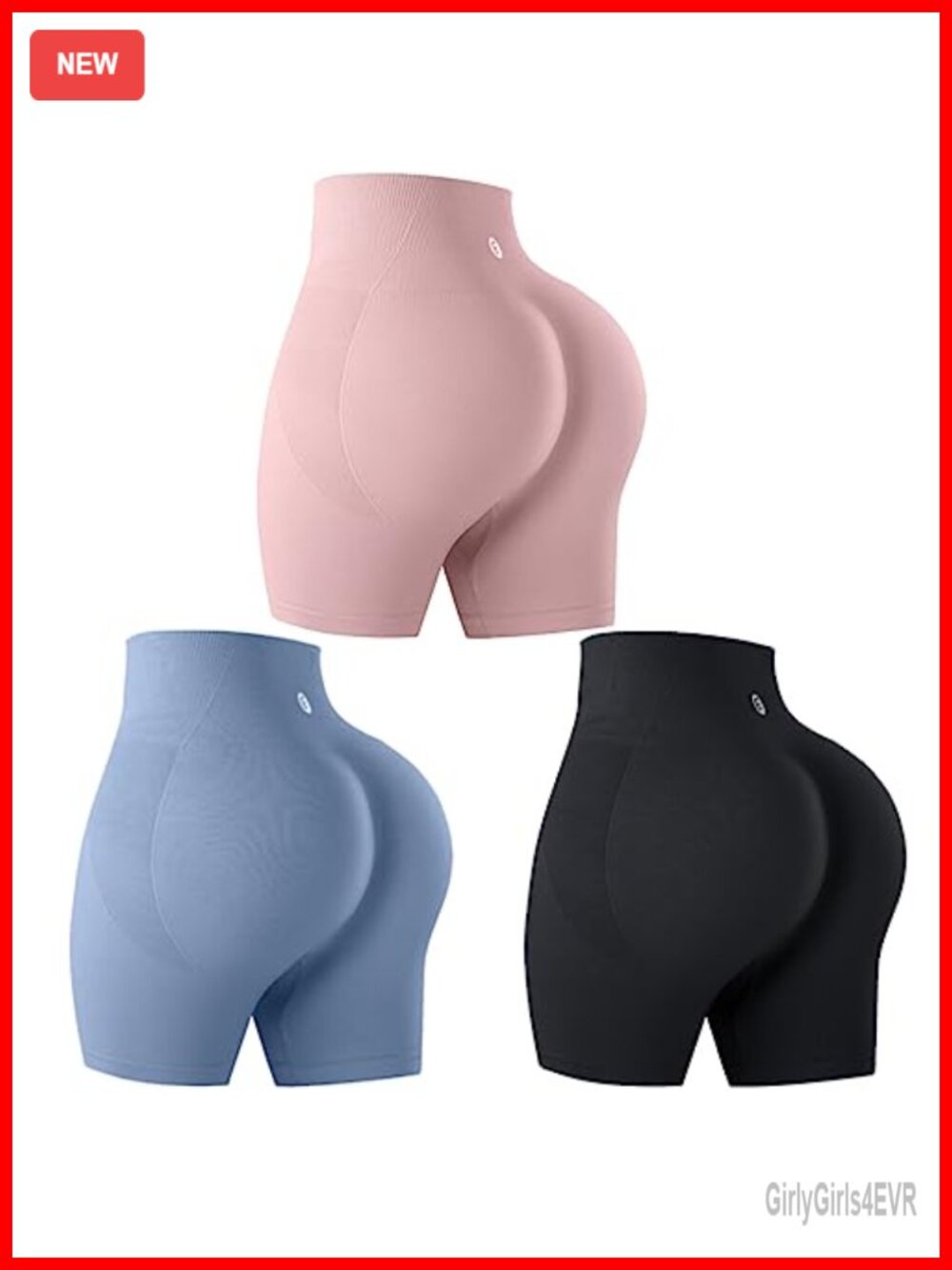 Women's Seamless Butt Lifting Gym Shorts High Waist Workout 3-Pack